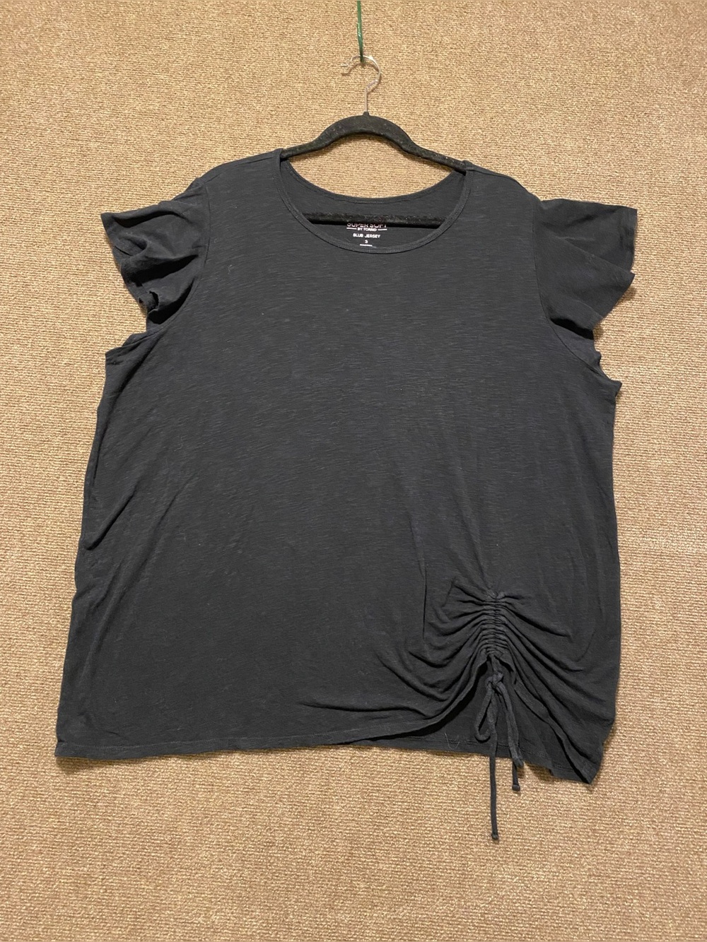Torrid Super Soft Slub Jersey Cinch Side Flutter Sleeve Top 3X